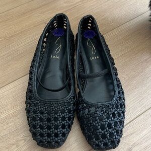 Joie Black Woven Ballet Flats